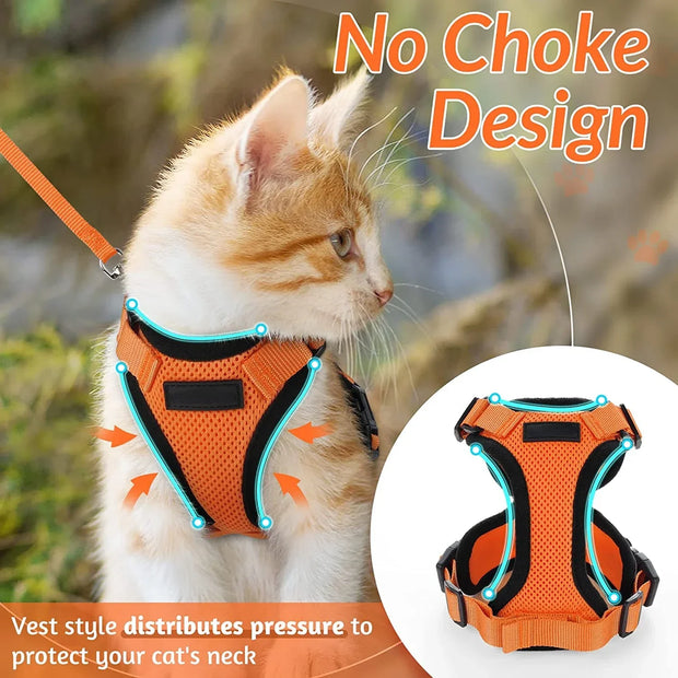 ATUBAN Cat Harness and Leash for Walking,Escape Proof Soft