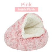 Winter Plush Pet Cat Bed Round Cat Cushion Cat House 2 In 1 Warm