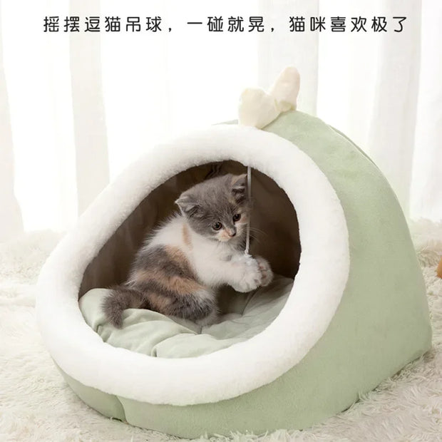 Cat Pad Bed Sweet Soft Warm Pet Basket Cozy Kitten Lounger Cushion