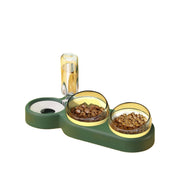 Cat Bowl Pet Feeder Anti-Tip Double Bowl Large Diameter Integrated