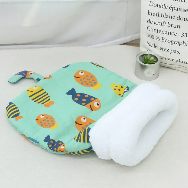 Cat Sleeping Bag Soft Cuddly Fluffy Feel Thickened Pet Pocket Type Quilt