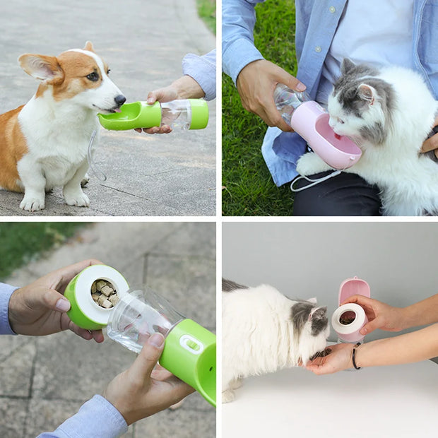 Pet Dog Water Bottle Feeder Bowl Portable Water Food Bottle Pets