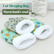 Cat Sleeping Bag Soft Cuddly Fluffy Feel Thickened Pet Pocket Type Quilt