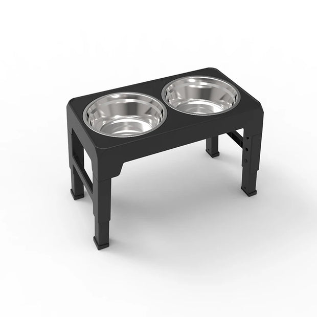 BOOTEELY Elevated Dog Feeder Bowls Adjustable Raised Stand