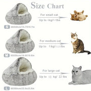 Winter Plush Pet Cat Bed Round Cat Cushion Cat House 2 In 1 Warm