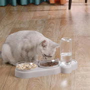 Cat Bowl Pet Feeder Anti-Tip Double Bowl Large Diameter Integrated