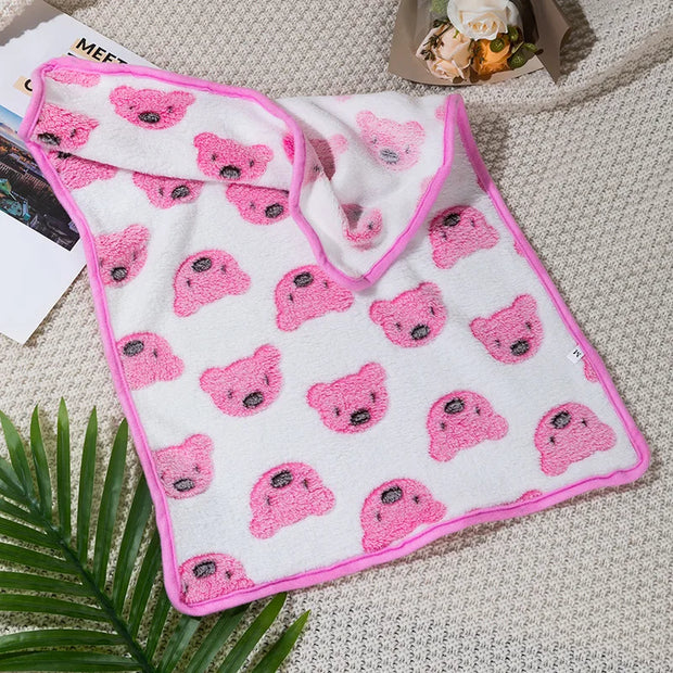 Coral Fleece Pet Sleeping Blanket Soft Fluffy Dog Blanket Warm