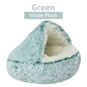 Winter Plush Pet Cat Bed Round Cat Cushion Cat House 2 In 1 Warm