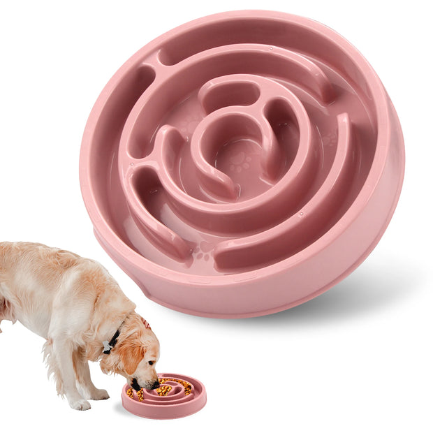 Pet Dog Slow Feeder Bowl Fun Non Slip Anti-Gulping Slower Food